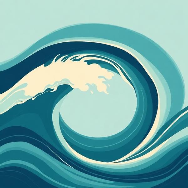 Stilistische illustratie van oceaanstromingen